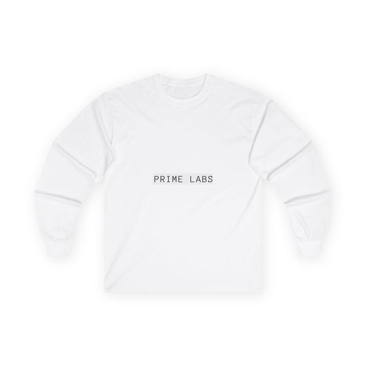 Unisex Long Sleeve Tee - Minimalist 'PRIME LABS' Design