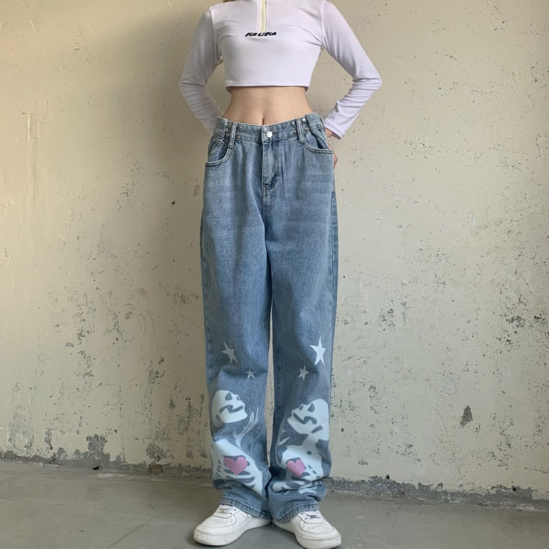 Jeansy z nadrukiem UNISEX