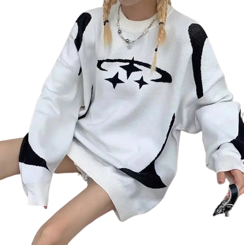 Sweter ze wzorem Y2K UNISEX