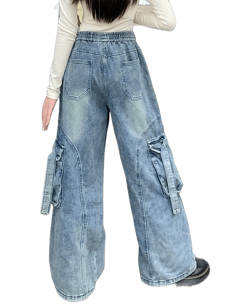 Jeansy Y2K z kieszeniami