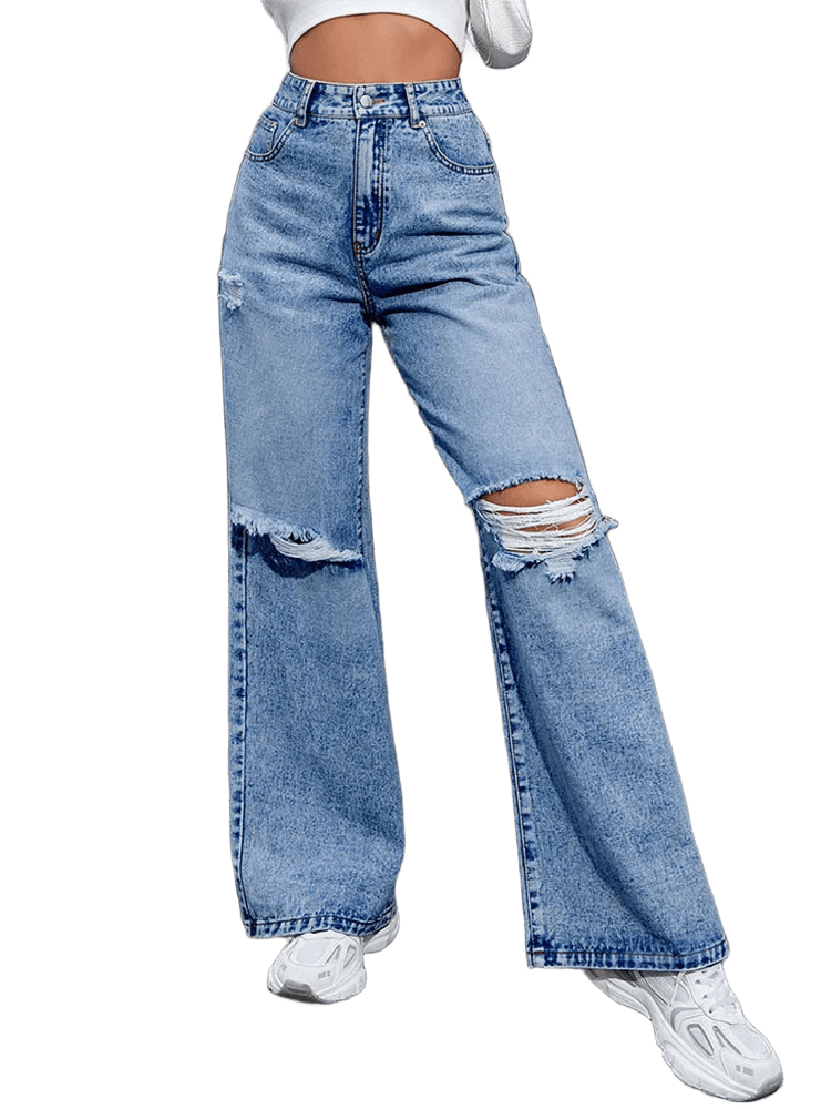 Jeansy z przetarciamy