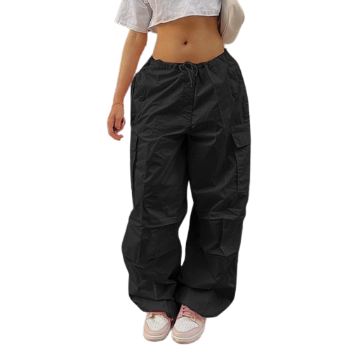 Czarne spodnie cargo