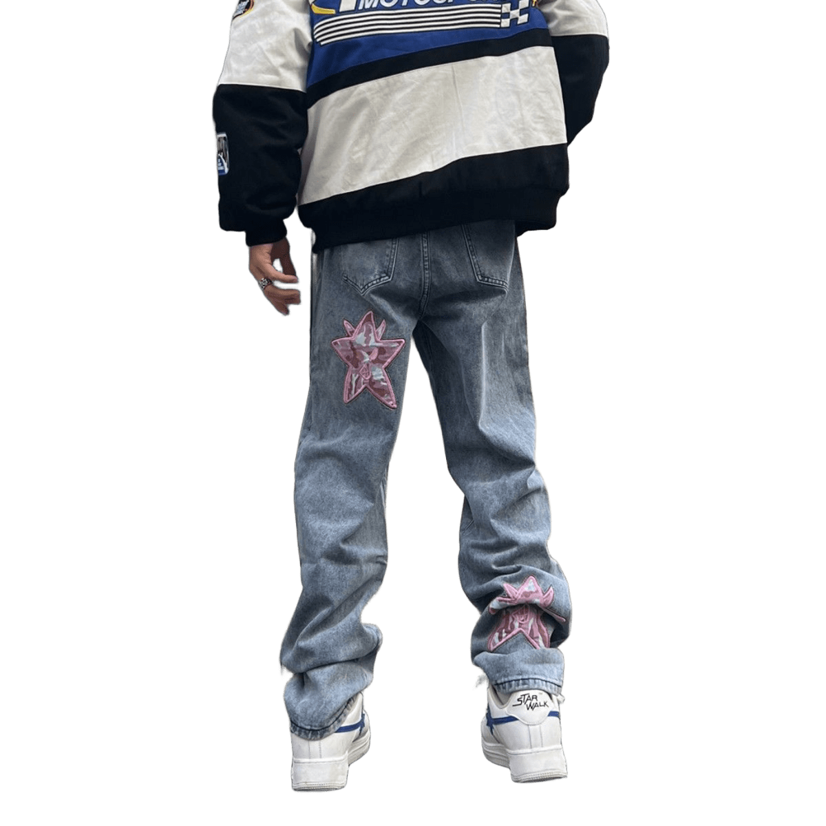 Jeansy z napisem z przodu