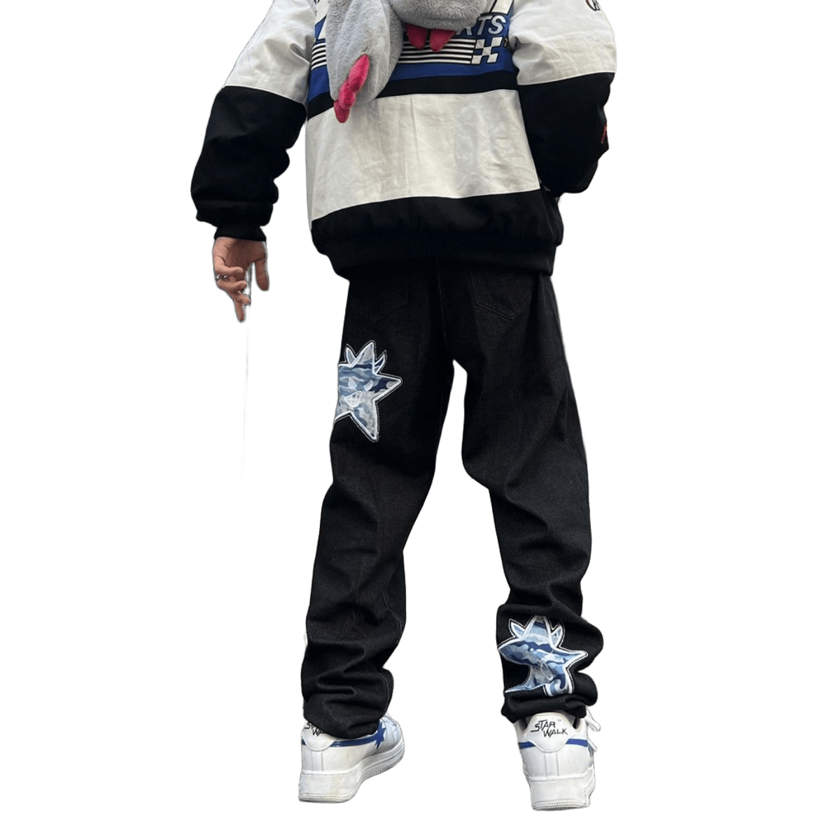 Jeansy z napisem z przodu