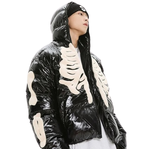 Czarna kurtka z nadrukiem UNISEX