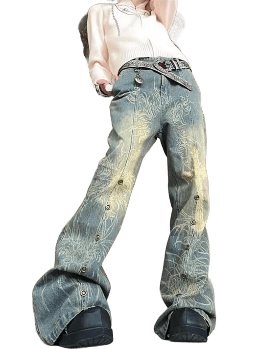 Jeansy typu flare UNISEX