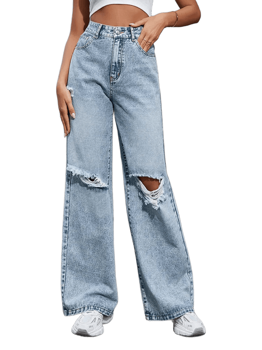 Jeansy z przetarciamy