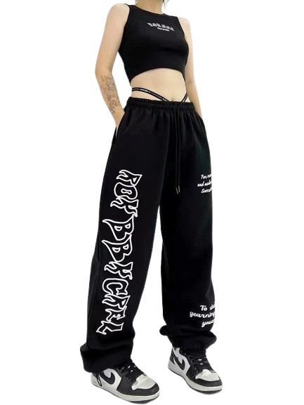 Loose low waist tracksuits