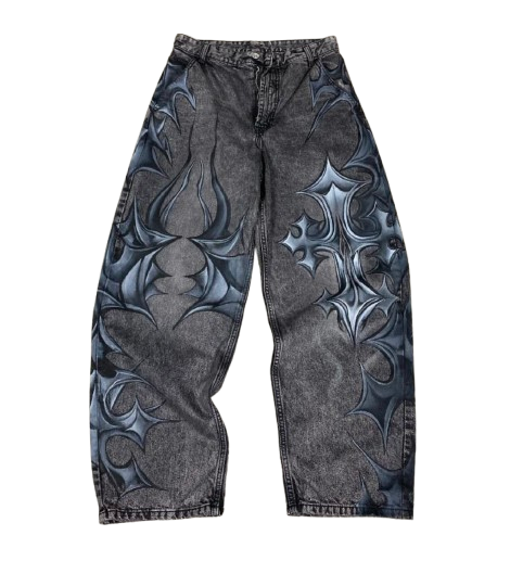 Jeansy ze wzorem UNISEX