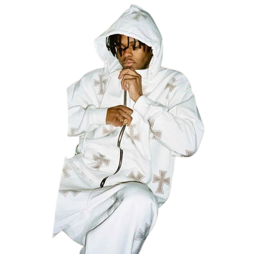 Biała bluza z krzyżami UNISEX