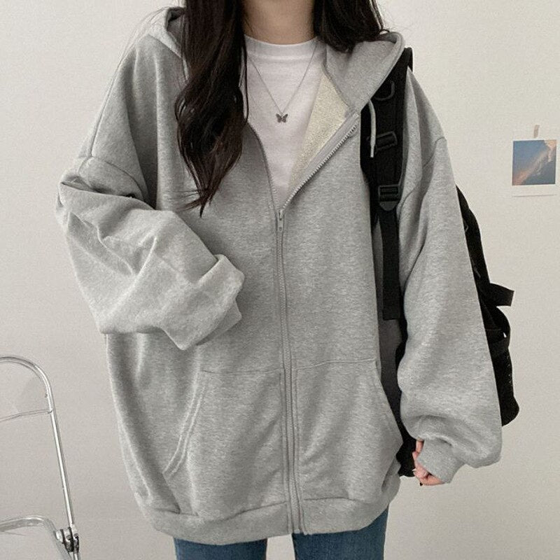 Oversized zip up sweatshirt