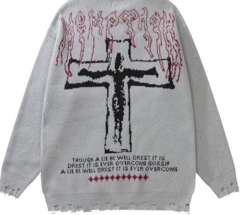 Sweter ze wzorem Y2K UNISEX
