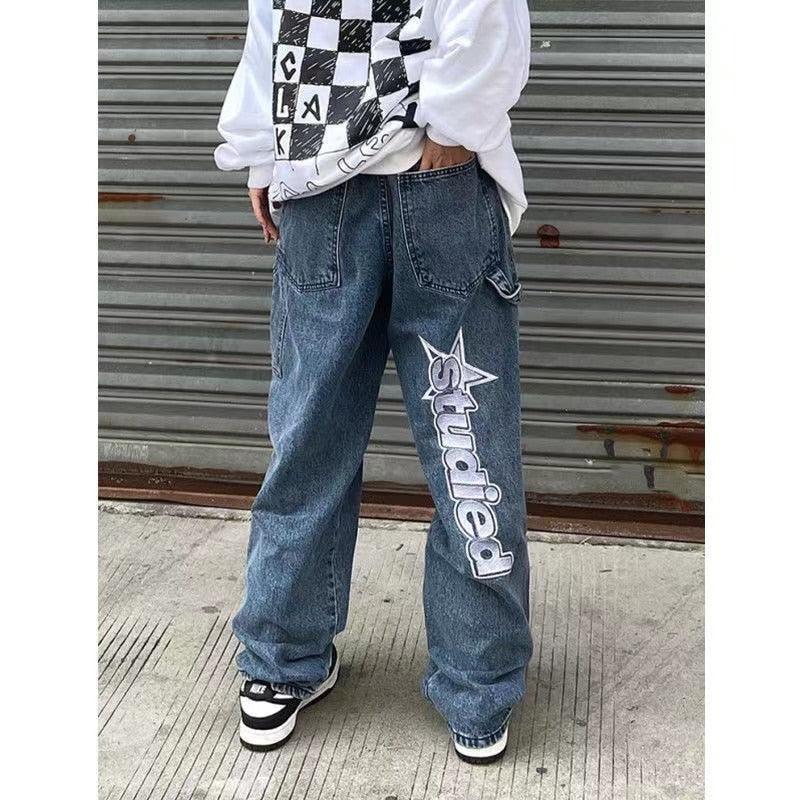 UNISEX trousers with an inscription on the leg