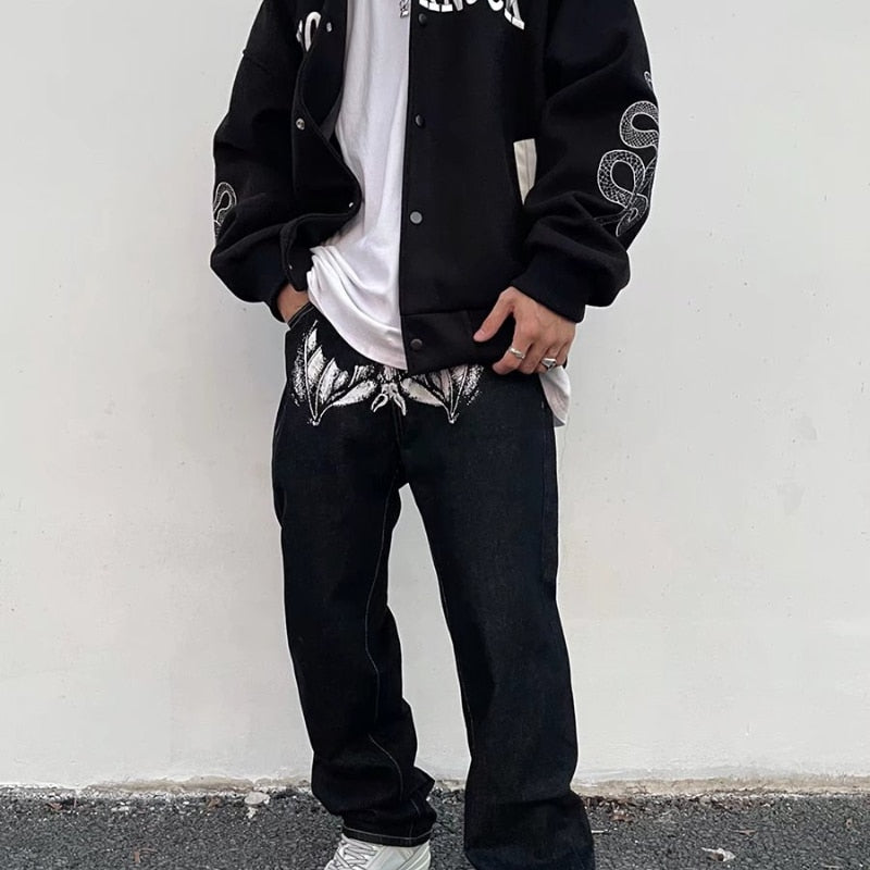 UNISEX pictured leg jeans