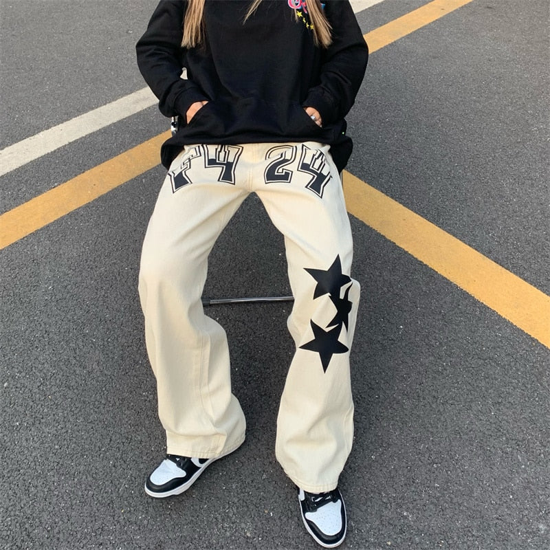 Printed jeans