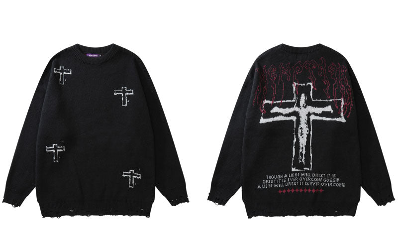 Sweter ze wzorem Y2K UNISEX