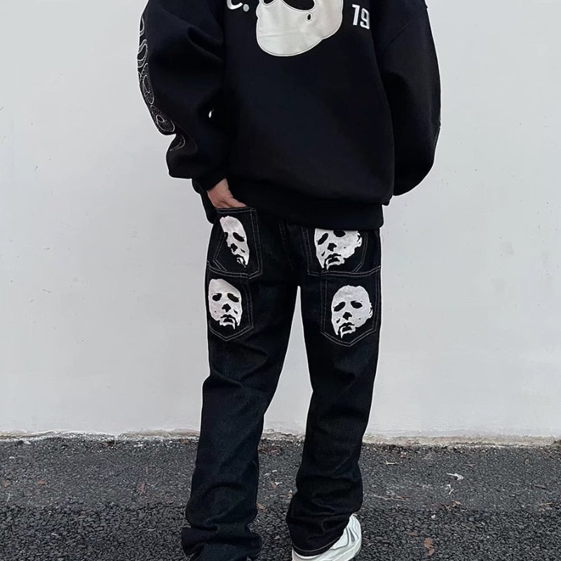 UNISEX pictured leg jeans