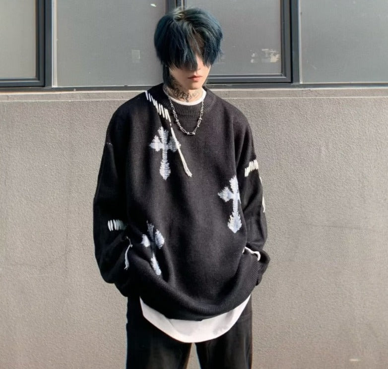 Y2K UNISEX cross jumper