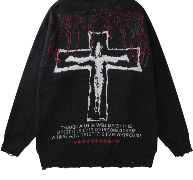 Sweter ze wzorem Y2K UNISEX