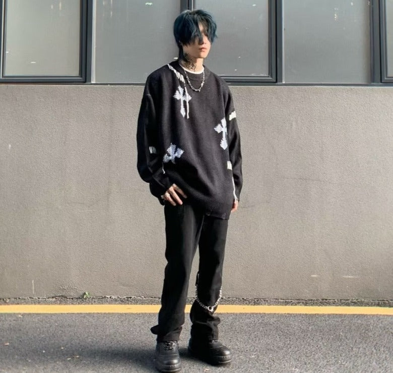 Y2K UNISEX cross jumper