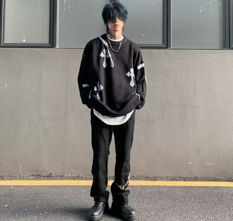 Y2K UNISEX cross jumper