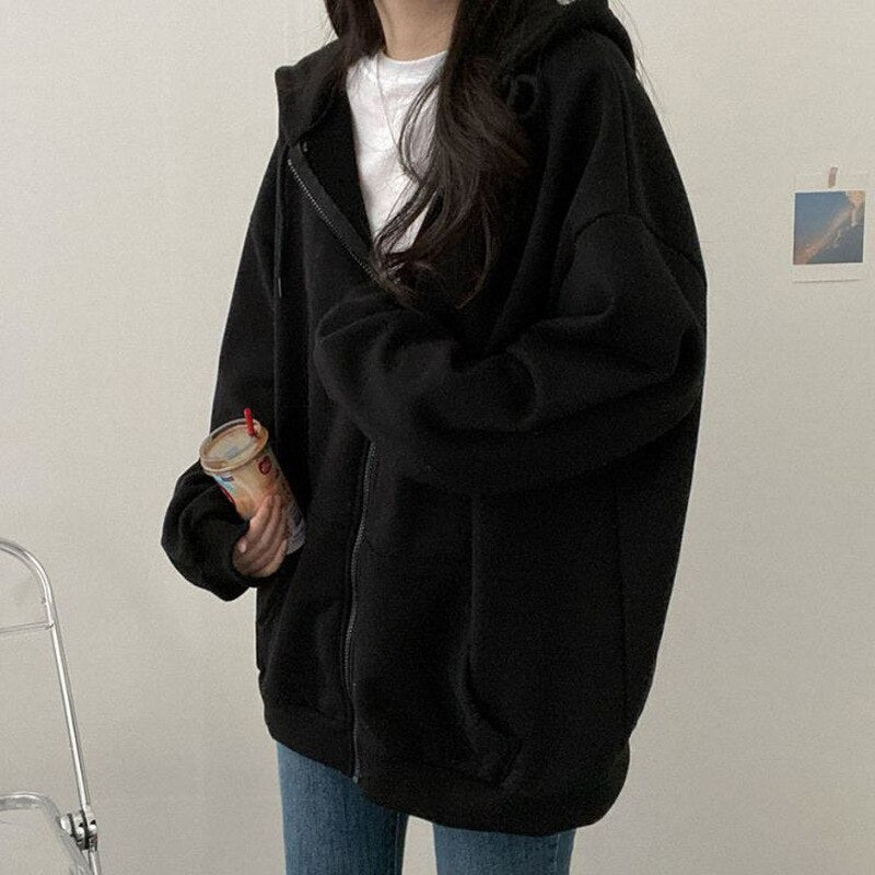Oversized zip up sweatshirt