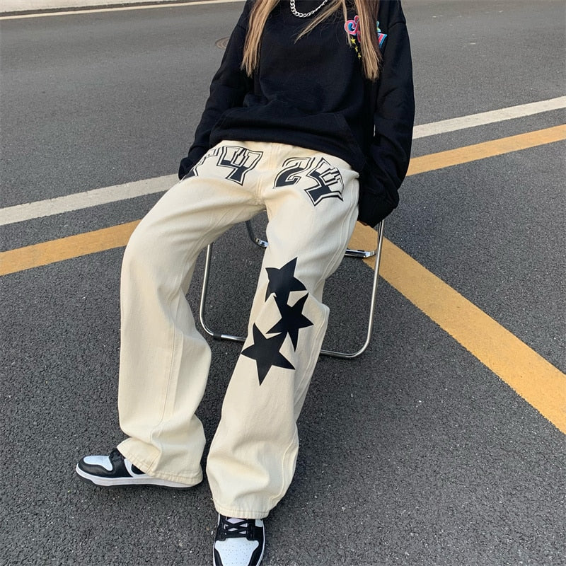 Printed jeans
