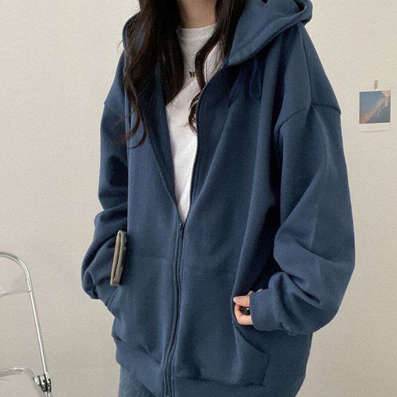 Oversized zip up sweatshirt