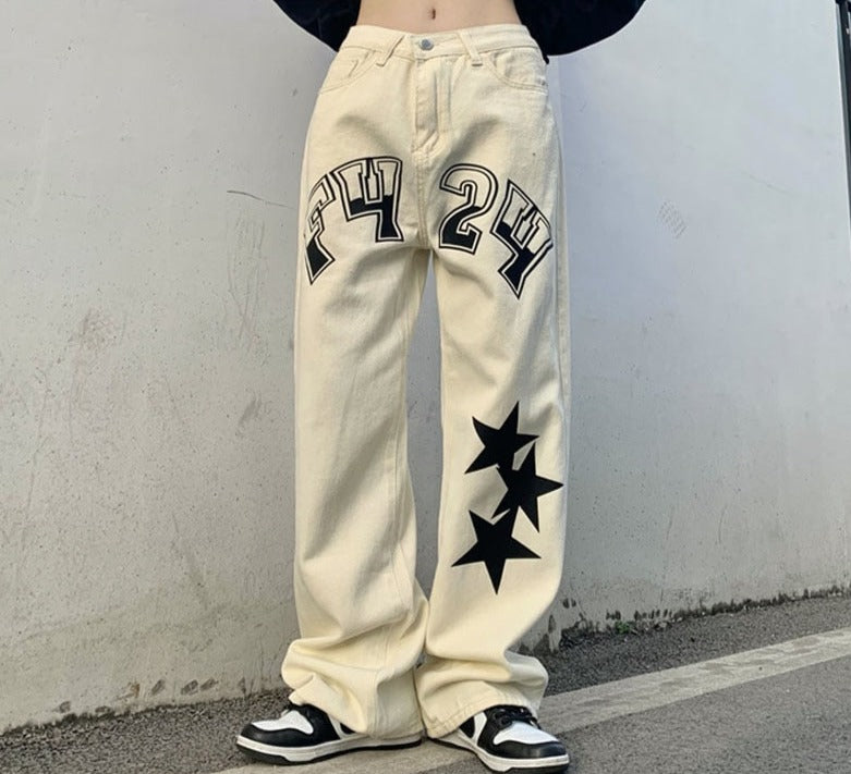 Printed jeans