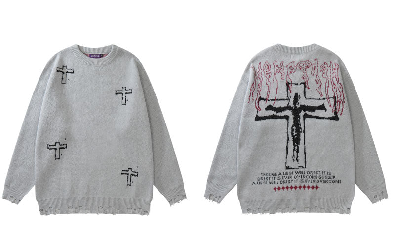 Sweter ze wzorem Y2K UNISEX