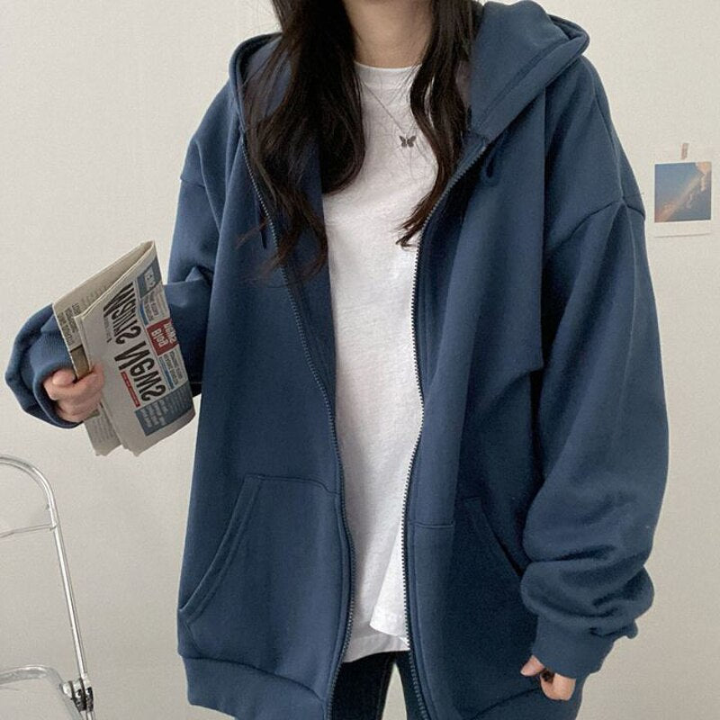 Oversized zip up sweatshirt