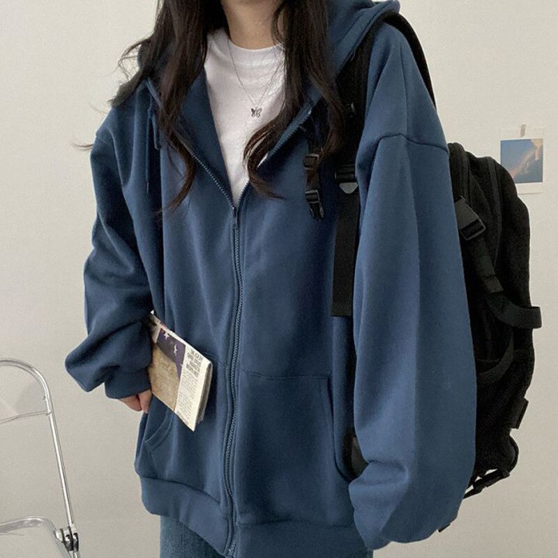 Oversized zip up sweatshirt