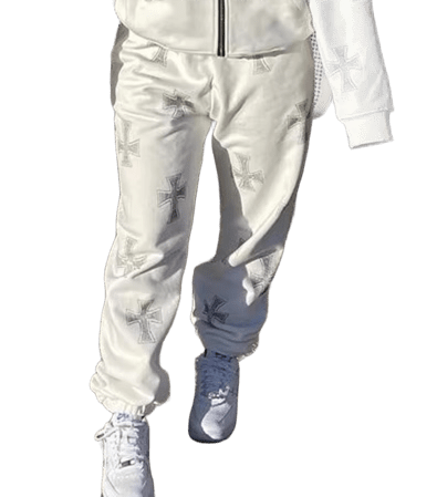 UNISEX white tracksuits with crosses