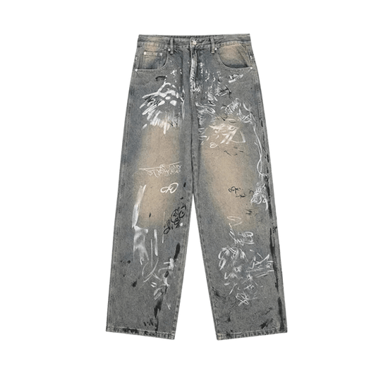 Jeansy z graffiti UNISEX