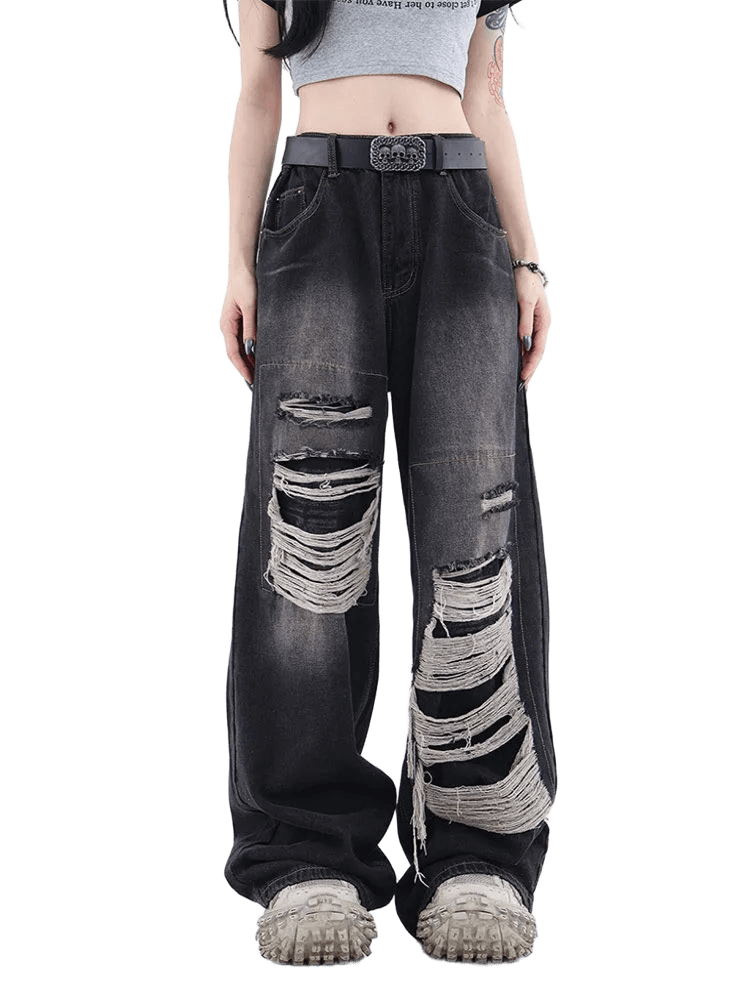 Distressed jeans