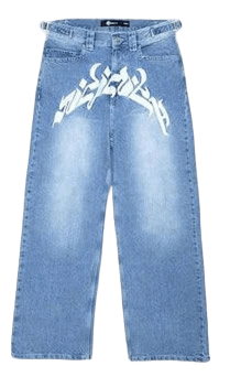 Baggy jeans with an inscription