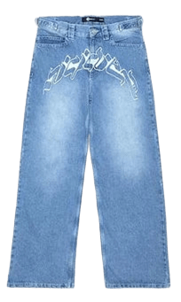 Baggy jeans with an inscription