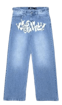 Baggy jeans with an inscription