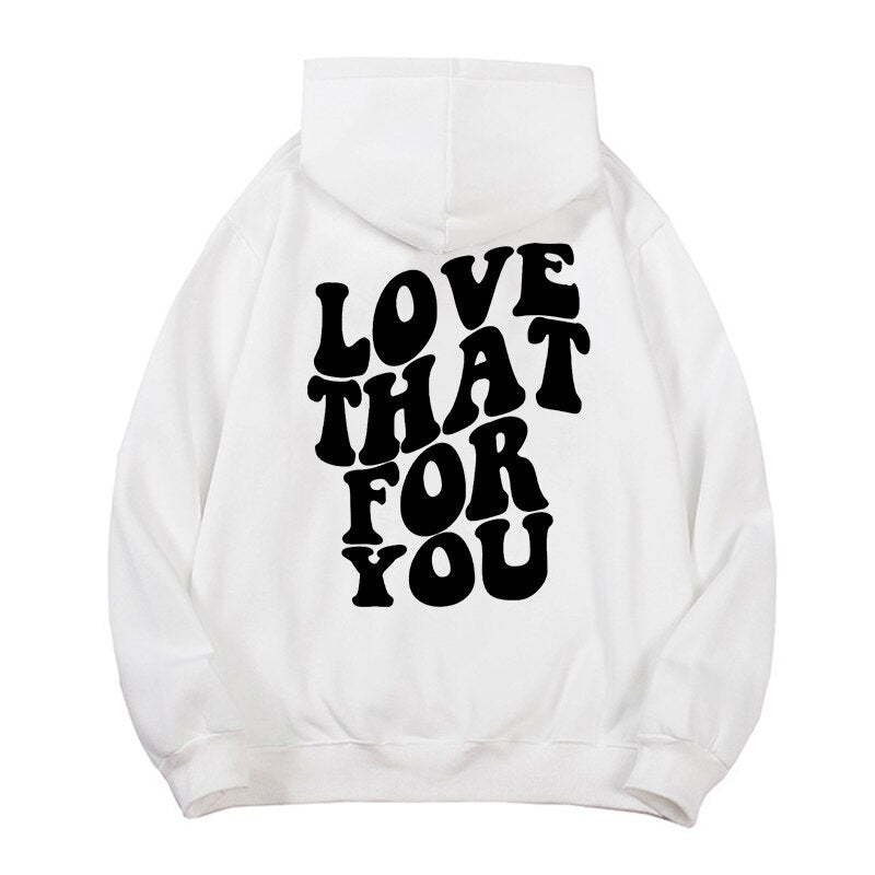 White sweatshirt with an inscription