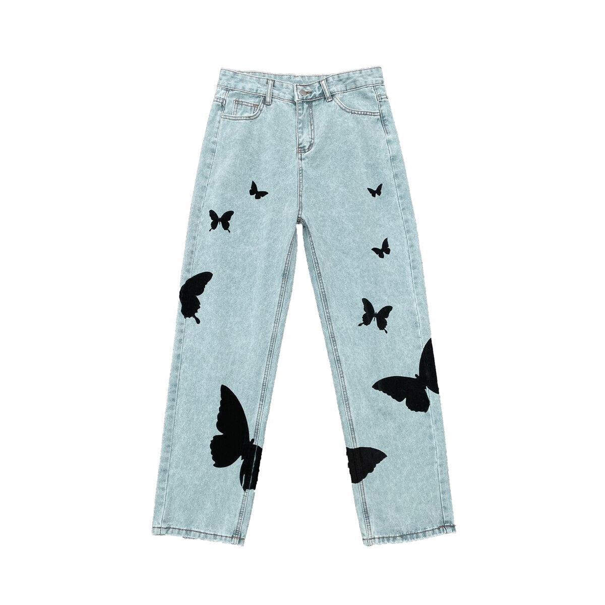 UNISEX butterfly print jeans