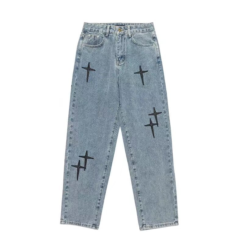 Jeans with crosses